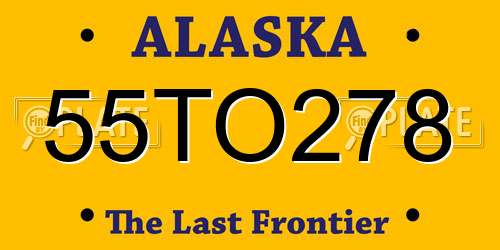 55TO278 Alaska License Plate