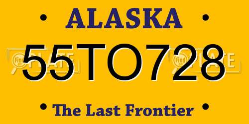 55TO728 Alaska License Plate