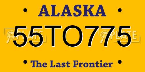 55TO775 Alaska License Plate