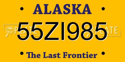 55ZI985 Alaska License Plate