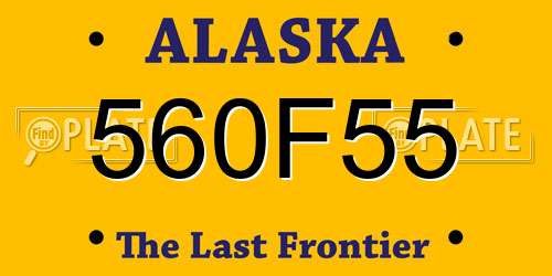 560F55 Alaska License Plate