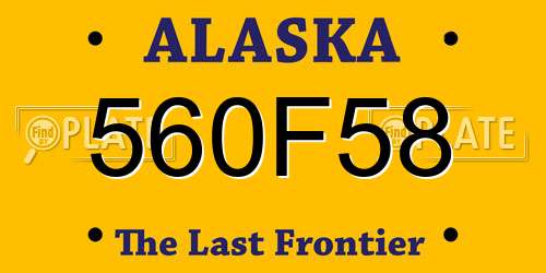 560F58 Alaska License Plate