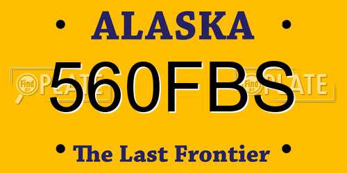 560FBS Alaska License Plate
