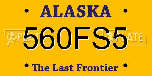 560FS5 Alaska License Plate