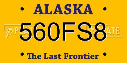 560FS8 Alaska License Plate
