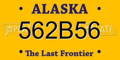 562B56 Alaska License Plate