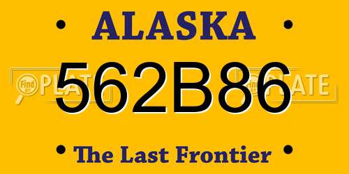 562B86 Alaska License Plate