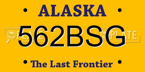 562BSG Alaska License Plate