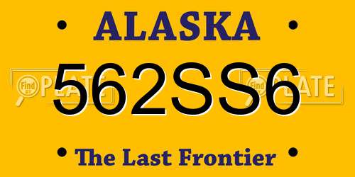 562SS6 Alaska License Plate