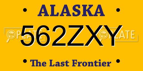 562ZXY Alaska License Plate