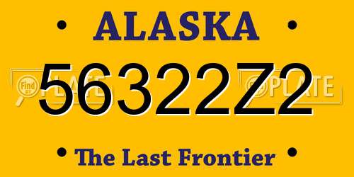56322Z2 Alaska License Plate