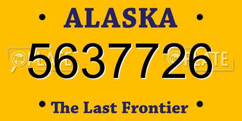 5637726 Alaska License Plate