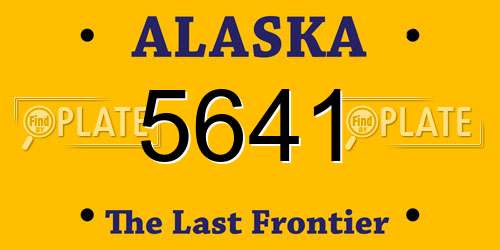 5641 Alaska License Plate