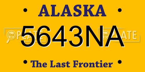 5643NA Alaska License Plate