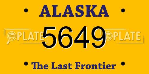 5649 Alaska License Plate