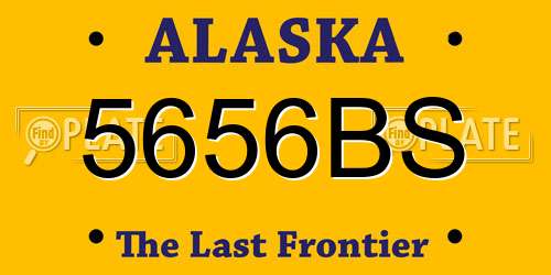 5656BS Alaska License Plate