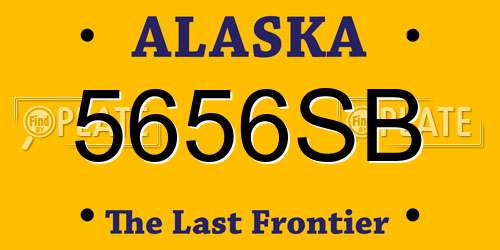 5656SB Alaska License Plate