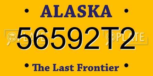 56592T2 Alaska License Plate
