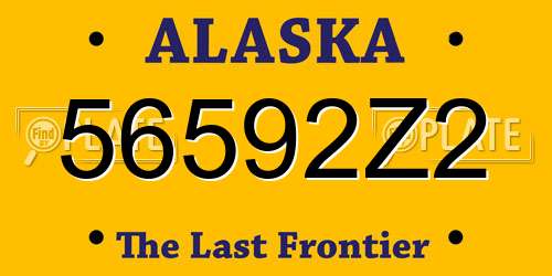 56592Z2 Alaska License Plate
