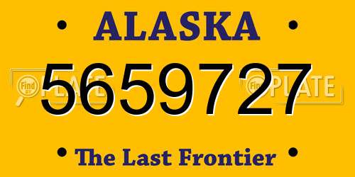 5659727 Alaska License Plate