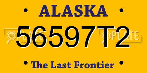 56597T2 Alaska License Plate