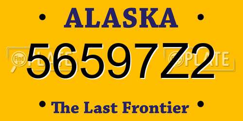 56597Z2 Alaska License Plate