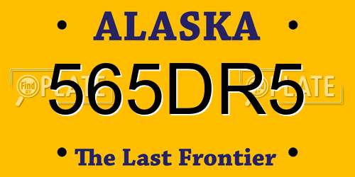 565DR5 Alaska License Plate