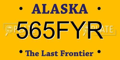 565FYR Alaska License Plate