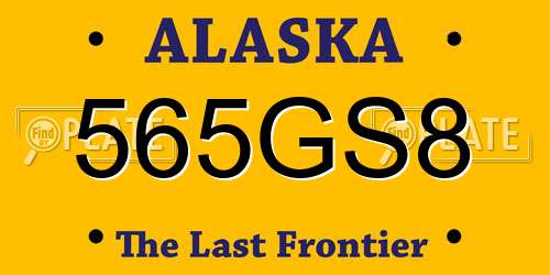 565GS8 Alaska License Plate