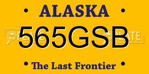 565GSB Alaska License Plate