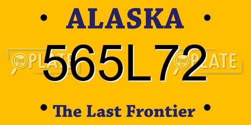 565L72 Alaska License Plate
