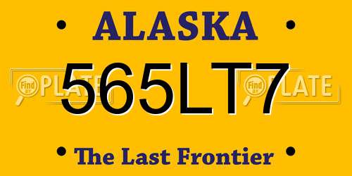 565LT7 Alaska License Plate