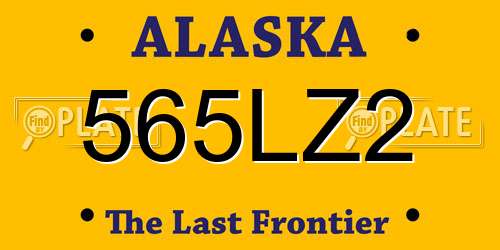 565LZ2 Alaska License Plate