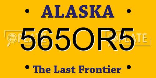 565OR5 Alaska License Plate