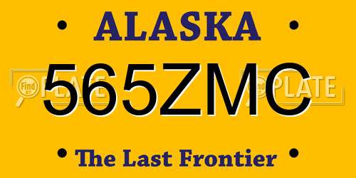 565ZMC Alaska License Plate