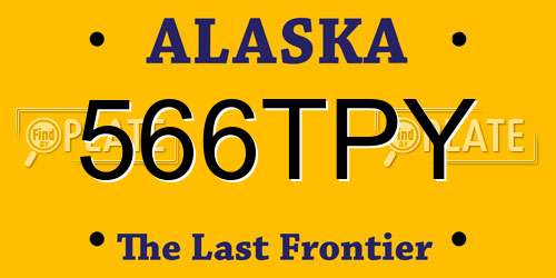 566TPY Alaska License Plate