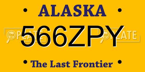 566ZPY Alaska License Plate