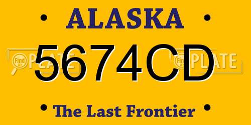 5674CD Alaska License Plate