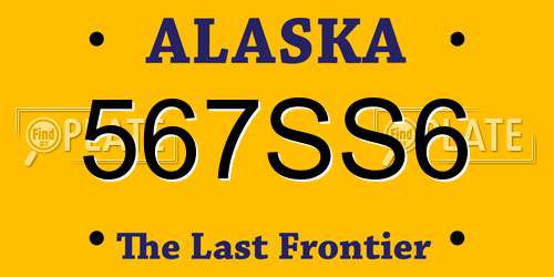 567SS6 Alaska License Plate
