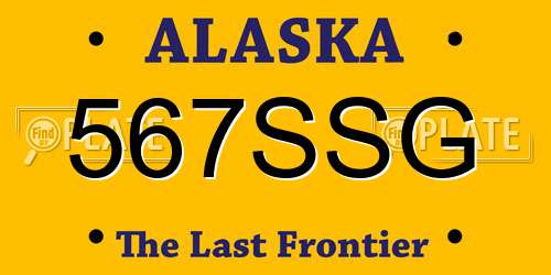 567SSG Alaska License Plate
