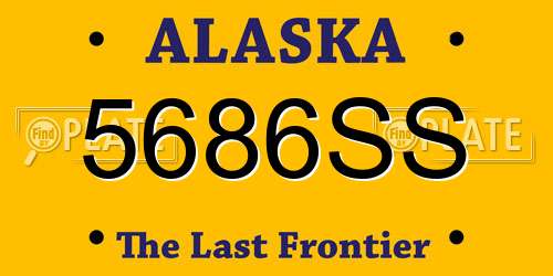 5686SS Alaska License Plate
