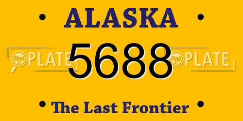 5688 Alaska License Plate