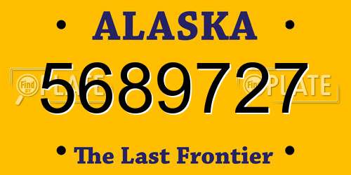 5689727 Alaska License Plate