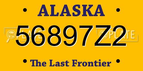 56897Z2 Alaska License Plate
