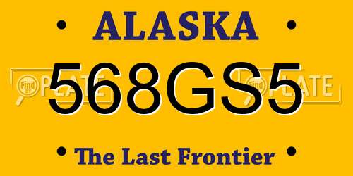 568GS5 Alaska License Plate