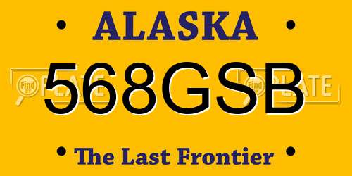 568GSB Alaska License Plate