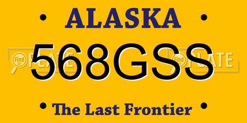 568GSS Alaska License Plate