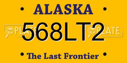 568LT2 Alaska License Plate