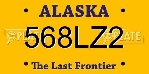 568LZ2 Alaska License Plate