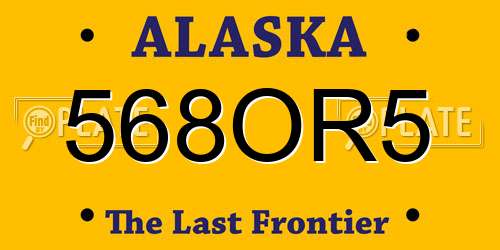 568OR5 Alaska License Plate